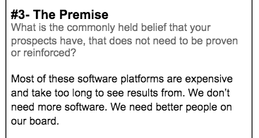 How To Create B2B SaaS Content That Converts Step #3: The Premise section of SaaS Positioning Canvas by Powered By Search: What is the commonly held belief that your prospects have, that does not need to be proven or reinforced?