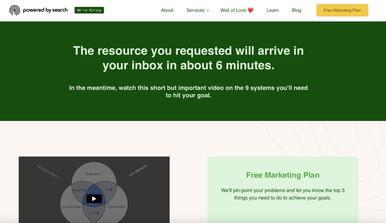 How To Create B2B SaaS Content That Converts thank you page 1