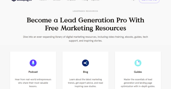 18 Examples of The Best SaaS Resource Pages Leadpages resources page