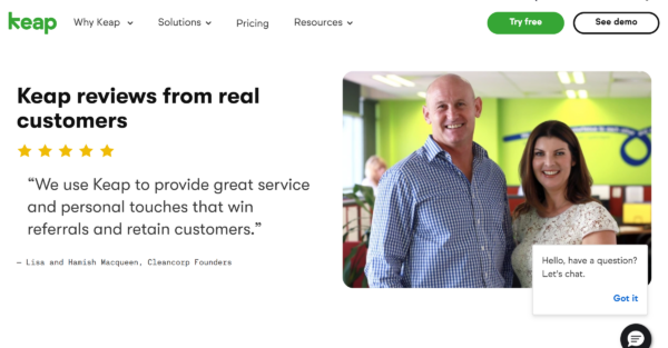 20 Examples of the Best SaaS Testimonials Pages Keap reviews